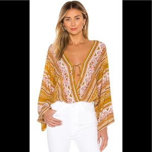 Free People For You Gold Combo Bodysuit